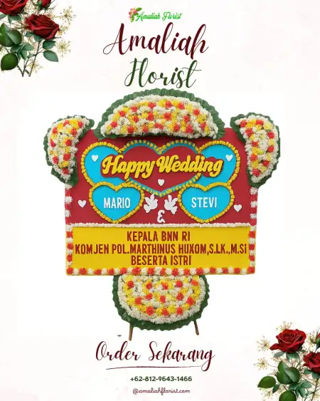 Papan Bunga Pernikahan Srabah